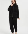OEM Women's 2 Pcs Fluffy Pajamas Set  | Velveteen Warm Zipper Sleepwear Loungewear