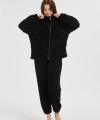 OEM Women's 2 Pcs Fluffy Pajamas Set  | Velveteen Warm Zipper Sleepwear Loungewear