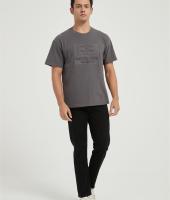 Custom 100% Cotton Men's Sports Short-sleeved T-shirt | Solid Color With Foam Printing Pattern