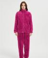 OEM Women's 2 Pcs Fluffy Pajamas Set  | Custom Velveteen Warm Zipper Sleepwear Loungewear