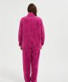OEM Women's 2 Pcs Fluffy Pajamas Set  | Custom Velveteen Warm Zipper Sleepwear Loungewear