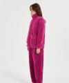 OEM Women's 2 Pcs Fluffy Pajamas Set  | Custom Velveteen Warm Zipper Sleepwear Loungewear