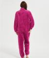 OEM Women's 2 Pcs Fluffy Pajamas Set  | Custom Velveteen Warm Zipper Sleepwear Loungewear