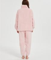 Custom Women's 2 Pcs Fluffy Pajamas Set  | Velveteen Warm Zipper Sleepwear Loungewear Manufacturer