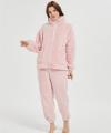 Custom Women's 2 Pcs Fluffy Pajamas Set  | Velveteen Warm Zipper Sleepwear Loungewear Manufacturer