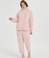 Custom Women's 2 Pcs Fluffy Pajamas Set  | Velveteen Warm Zipper Sleepwear Loungewear Manufacturer