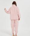 Custom Women's 2 Pcs Fluffy Pajamas Set  | Velveteen Warm Zipper Sleepwear Loungewear Manufacturer