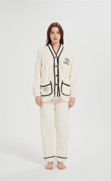 OEM Fluffy Pajamas set for Women 2 Piece Pjs Set  | Soft Plush Sleepwear Winter Loungewear