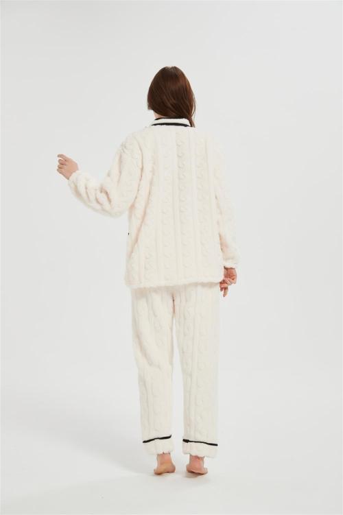 OEM Fluffy Pajamas set for Women 2 Piece Pjs Set  | Soft Plush Sleepwear Winter Loungewear