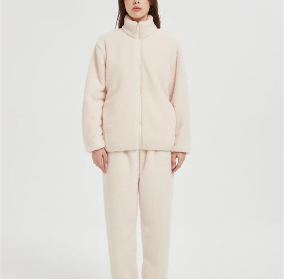 OEM Fluffy Pajamas set for Women 2 Piece Pjs Set  | Soft Plush Sleepwear Winter Loungewear From Chinese Factory