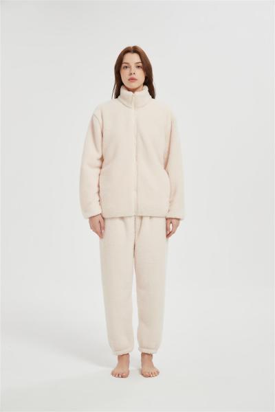 OEM Fluffy Pajamas set for Women 2 Piece Pjs Set  | Soft Plush Sleepwear Winter Loungewear From Chinese Factory