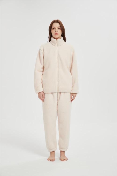 OEM Fluffy Pajamas set for Women 2 Piece Pjs Set  | Soft Plush Sleepwear Winter Loungewear From Chinese Factory