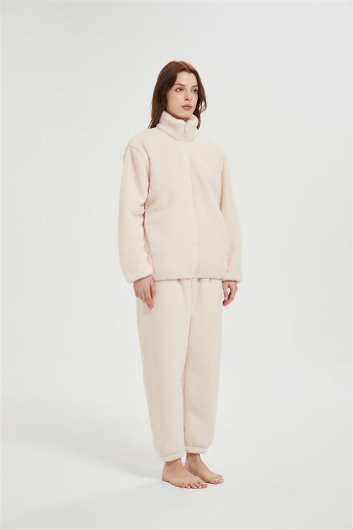 OEM Fluffy Pajamas set for Women 2 Piece Pjs Set  | Soft Plush Sleepwear Winter Loungewear From Chinese Factory