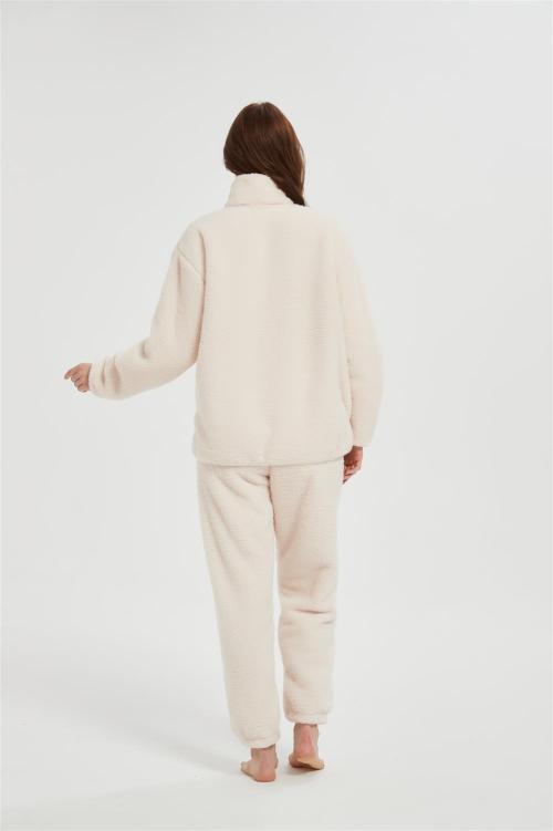 OEM Fluffy Pajamas set for Women 2 Piece Pjs Set  | Soft Plush Sleepwear Winter Loungewear From Chinese Factory