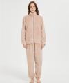 OEM Fluffy Pajamas set for Women 2 Piece Pjs Set  | Custom Soft Plush Sleepwear Winter Loungewear