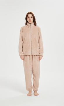 OEM Fluffy Pajamas set for Women 2 Piece Pjs Set  | Custom Soft Plush Sleepwear Winter Loungewear