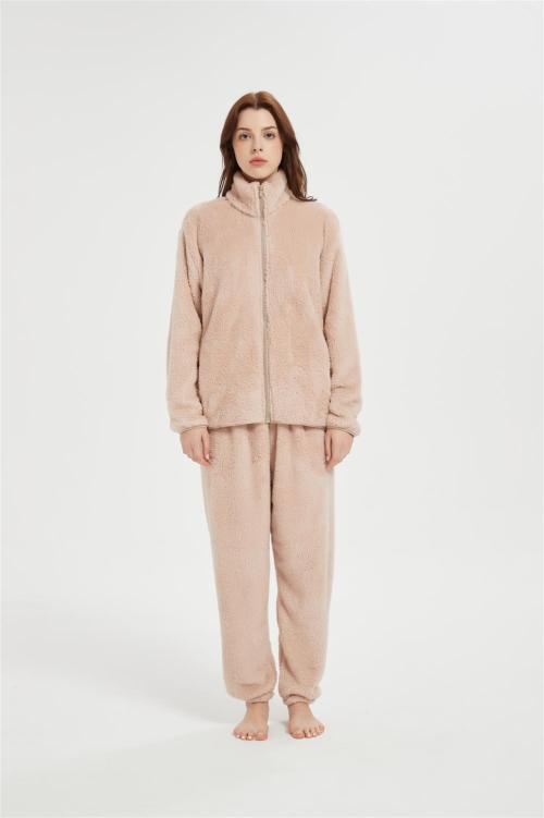 OEM Fluffy Pajamas set for Women 2 Piece Pjs Set  | Custom Soft Plush Sleepwear Winter Loungewear
