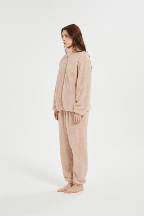 OEM Fluffy Pajamas set for Women 2 Piece Pjs Set  | Custom Soft Plush Sleepwear Winter Loungewear