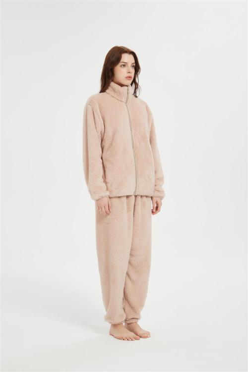OEM Fluffy Pajamas set for Women 2 Piece Pjs Set  | Custom Soft Plush Sleepwear Winter Loungewear