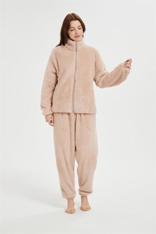 OEM Fluffy Pajamas set for Women 2 Piece Pjs Set  | Custom Soft Plush Sleepwear Winter Loungewear
