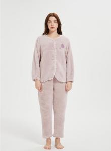 Custom Fluffy Pajamas set for Women 2 Piece Pjs Set  | Soft Plush Sleepwear Winter Loungewear Manufacturer