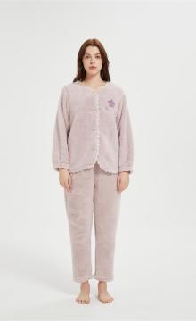 Custom Fluffy Pajamas set for Women 2 Piece Pjs Set  | Soft Plush Sleepwear Winter Loungewear Manufacturer