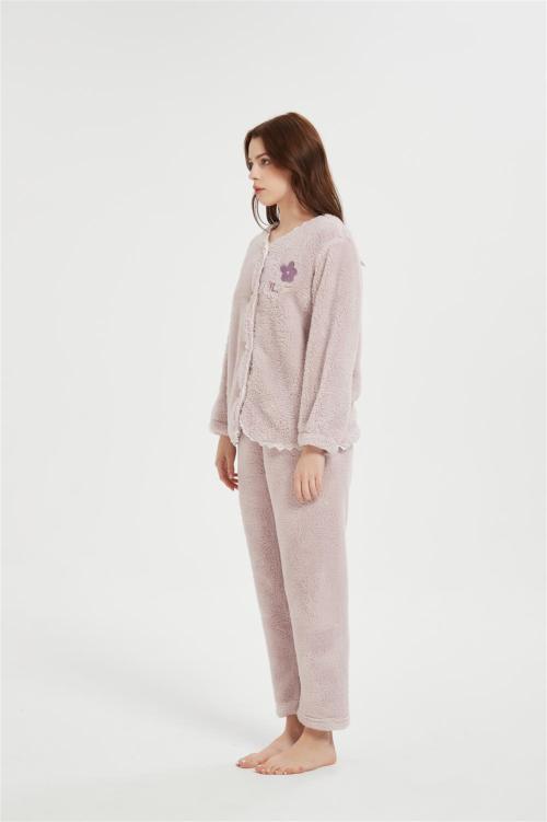 Custom Fluffy Pajamas set for Women 2 Piece Pjs Set  | Soft Plush Sleepwear Winter Loungewear Manufacturer