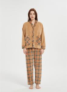 ODM Fluffy Pajamas set for Women 2 Piece Pjs Set  | Soft Plush Sleepwear Winter Loungewear Supplier