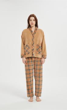 ODM Fluffy Pajamas set for Women 2 Piece Pjs Set  | Soft Plush Sleepwear Winter Loungewear Supplier
