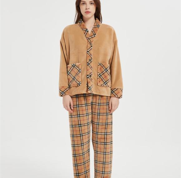 ODM Fluffy Pajamas set for Women 2 Piece Pjs Set  | Soft Plush Sleepwear Winter Loungewear Supplier