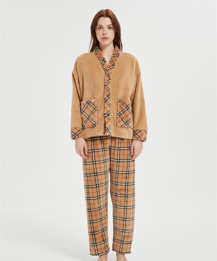 ODM Fluffy Pajamas set for Women 2 Piece Pjs Set  | Soft Plush Sleepwear Winter Loungewear Supplier