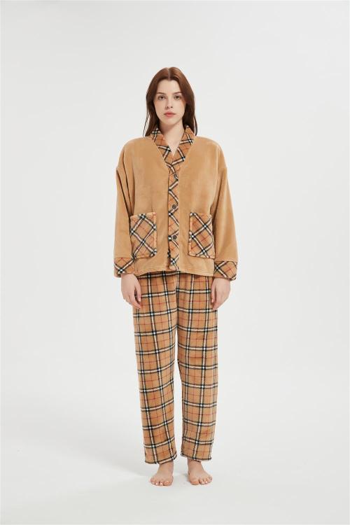 ODM Fluffy Pajamas set for Women 2 Piece Pjs Set  | Soft Plush Sleepwear Winter Loungewear Supplier