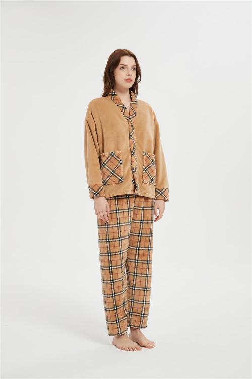 ODM Fluffy Pajamas set for Women 2 Piece Pjs Set  | Soft Plush Sleepwear Winter Loungewear Supplier