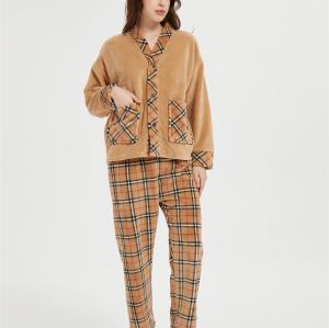 ODM Fluffy Pajamas set for Women 2 Piece Pjs Set  | Soft Plush Sleepwear Winter Loungewear Supplier