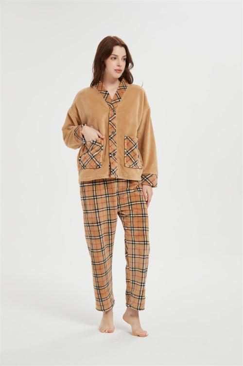 ODM Fluffy Pajamas set for Women 2 Piece Pjs Set  | Soft Plush Sleepwear Winter Loungewear Supplier