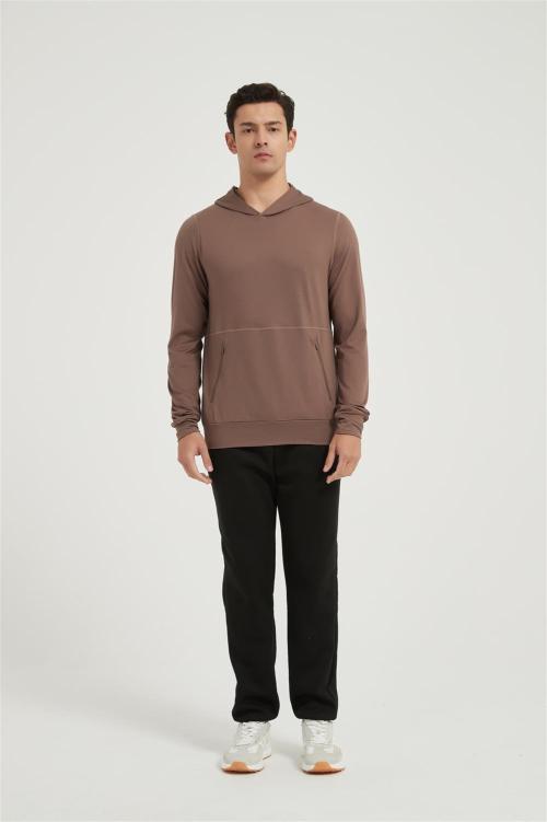 ODM Mens Fashion Athletic Hoodies Outdoor Sports Sweatshirt Solid Color Fleece Pullover