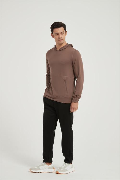 ODM Mens Fashion Athletic Hoodies Outdoor Sports Sweatshirt Solid Color Fleece Pullover