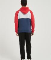 Supplier Men's Casual Color Block Long Sleeve Half-Zipped Hooded Fleece Sweatshirt