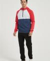 Supplier Men's Casual Color Block Long Sleeve Half-Zipped Hooded Fleece Sweatshirt