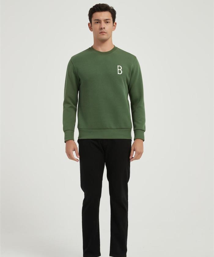 OEM Men's Sweatshirt Embroidery Long Sleeve Round Neck Casual Pullover Tops From China