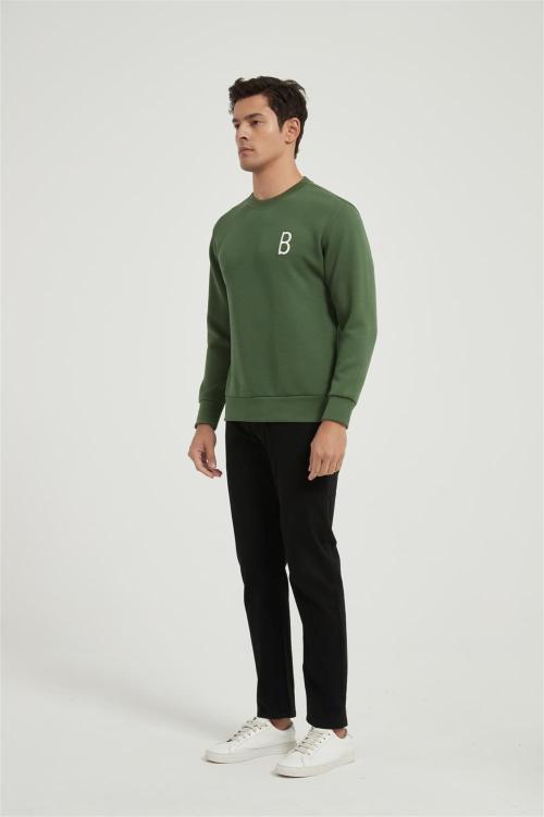 OEM Men's Sweatshirt Embroidery Long Sleeve Round Neck Casual Pullover Tops From China