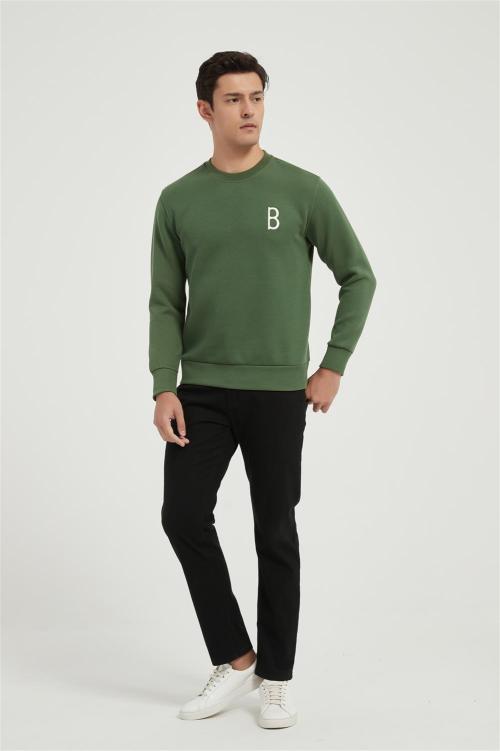 OEM Men's Sweatshirt Embroidery Long Sleeve Round Neck Casual Pullover Tops From China