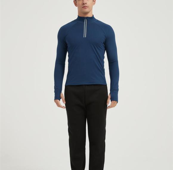 Supplier Men's Long Sleeve Sun Shirts | 1/4 Zip Up Fishing Running Rash Guard T-Shirts Outdoor Shirt