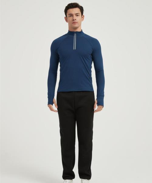Supplier Men's Long Sleeve Sun Shirts | 1/4 Zip Up Fishing Running Rash Guard T-Shirts Outdoor Shirt