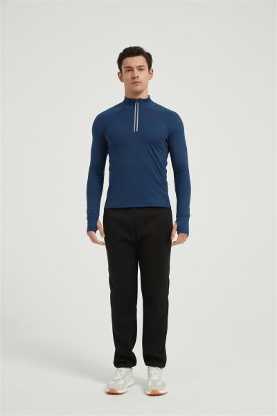 Supplier Men's Long Sleeve Sun Shirts | 1/4 Zip Up Fishing Running Rash Guard T-Shirts Outdoor Shirt