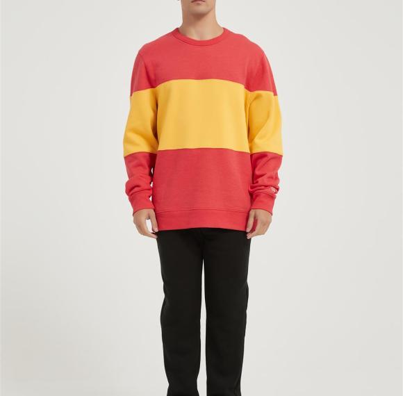 OEM Men's Fleece Crewneck Sweatshirt | Thick Loose fit Soft Pullove Contrast color