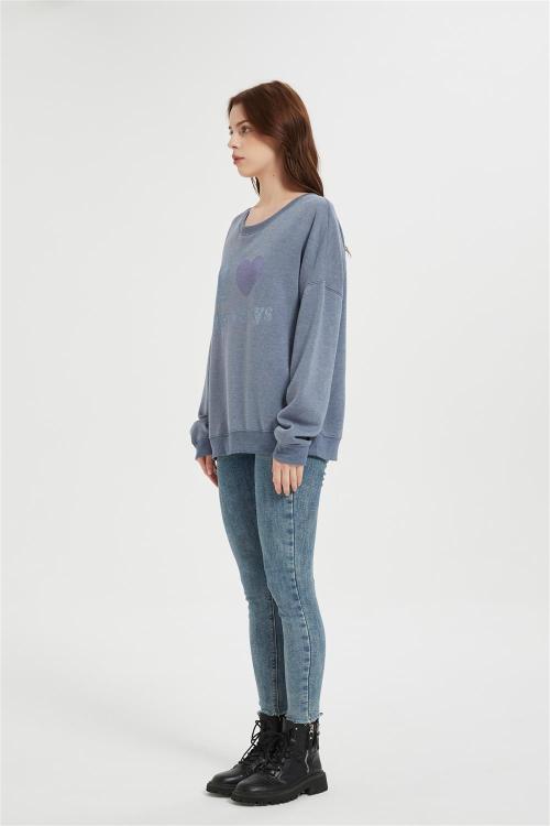 Supplier Women's Fleece Crewneck Sweatshirt  | Thick Loose fit Soft Printed Pullover