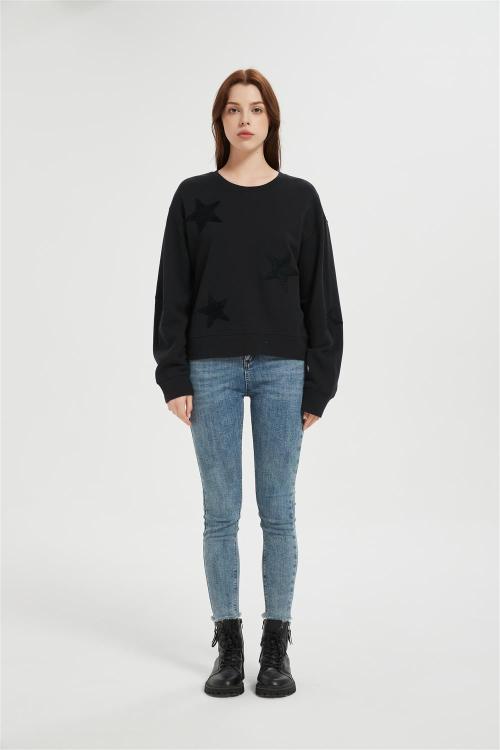 OEM Women's Towel-patterned five-pointed star Sweatshirt | Soft Women's sweatshirts From China