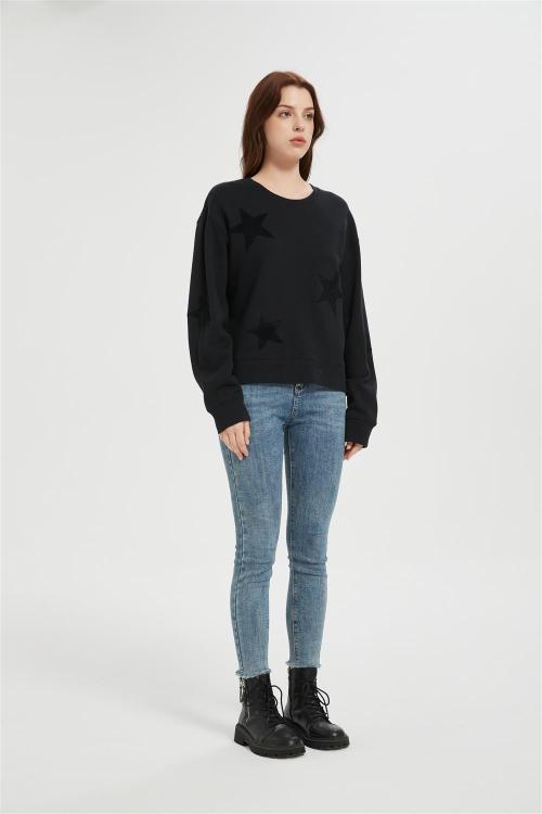 OEM Women's Towel-patterned five-pointed star Sweatshirt | Soft Women's sweatshirts From China
