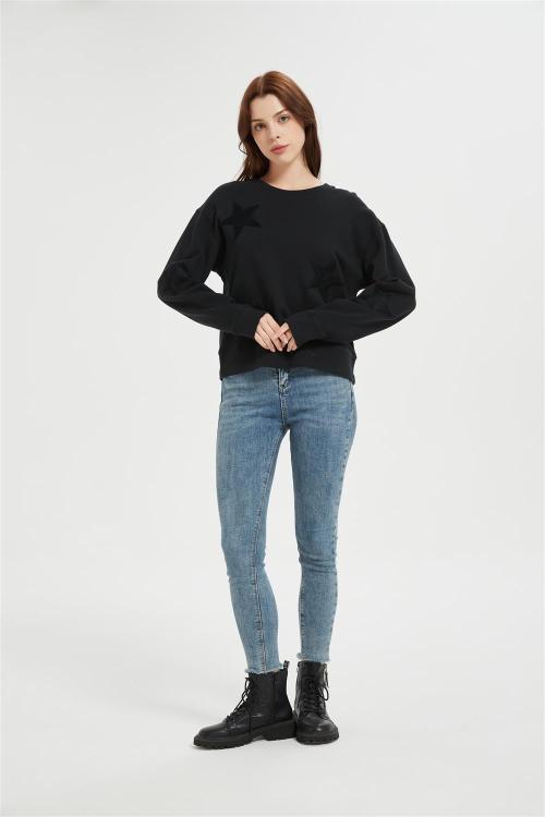 OEM Women's Towel-patterned five-pointed star Sweatshirt | Soft Women's sweatshirts From China